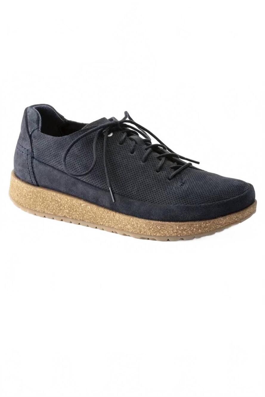 NEW BIRKENSTOCK women's honnef low suede leather shoes in midnight